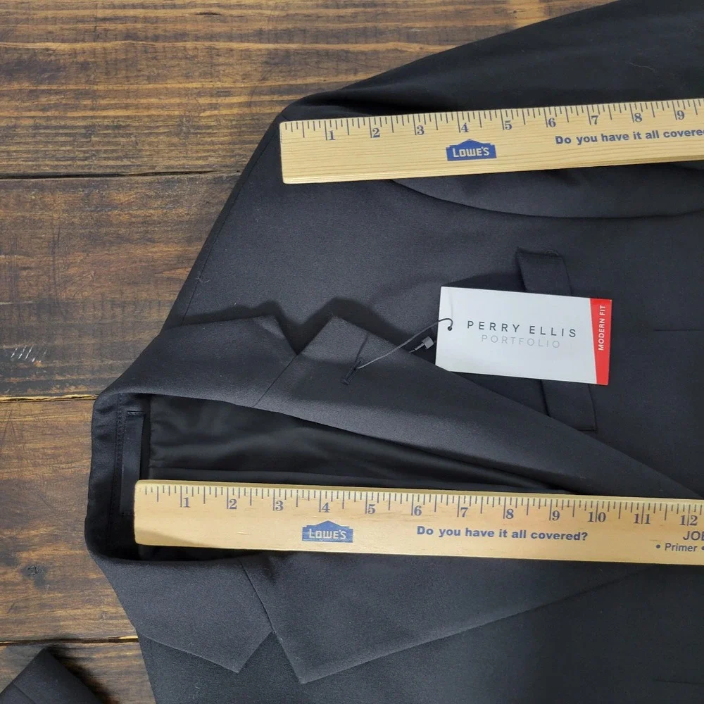Perry‎ Ellis Portfolio Men's Sport Coat Blazer Two Button Black Stretch 36R NEW